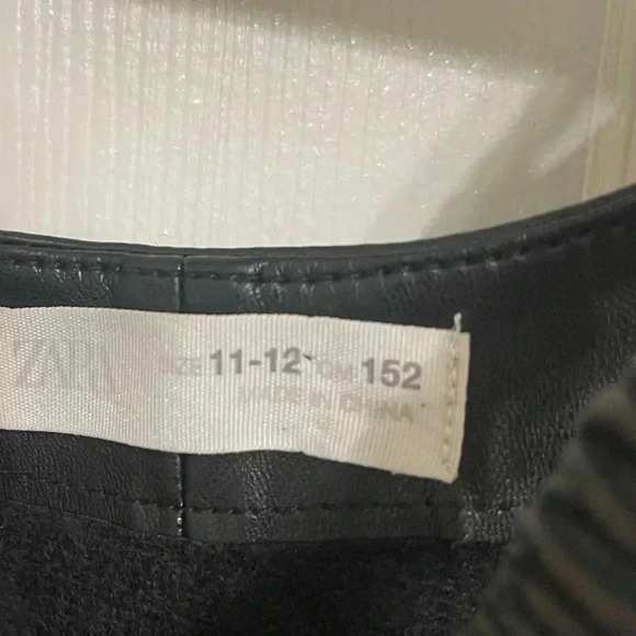 ZARA Faux Leather Cropped Girls Sleeveless Jumpsuit Sz 11/12 Buttery Soft - Picture 7 of 16